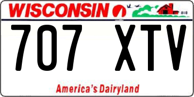 WI license plate 707XTV