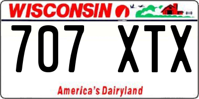 WI license plate 707XTX