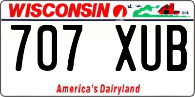 WI license plate 707XUB