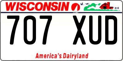WI license plate 707XUD