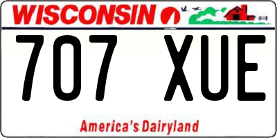 WI license plate 707XUE