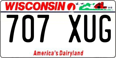 WI license plate 707XUG