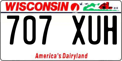 WI license plate 707XUH