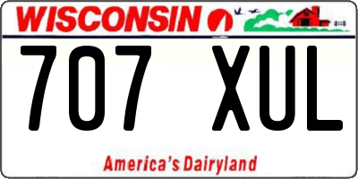 WI license plate 707XUL
