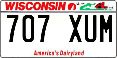WI license plate 707XUM