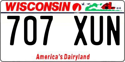WI license plate 707XUN