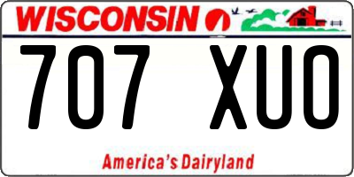 WI license plate 707XUO