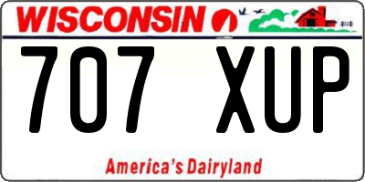 WI license plate 707XUP
