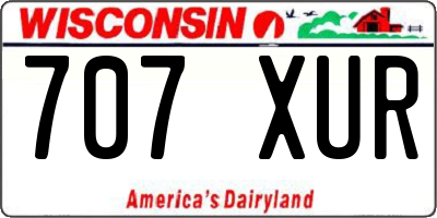 WI license plate 707XUR