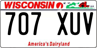 WI license plate 707XUV