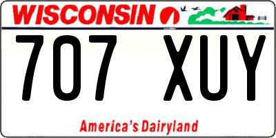 WI license plate 707XUY