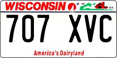 WI license plate 707XVC