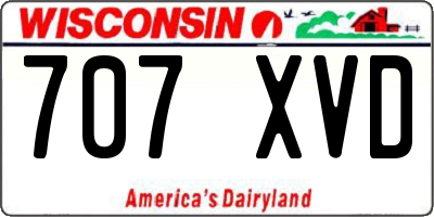WI license plate 707XVD