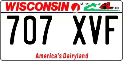 WI license plate 707XVF
