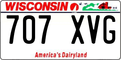 WI license plate 707XVG