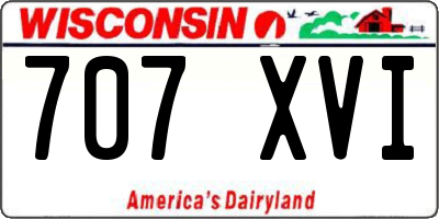 WI license plate 707XVI