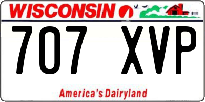 WI license plate 707XVP