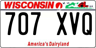 WI license plate 707XVQ