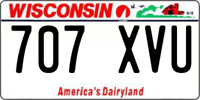 WI license plate 707XVU