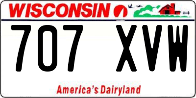 WI license plate 707XVW