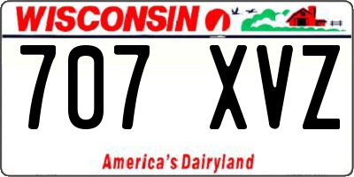WI license plate 707XVZ