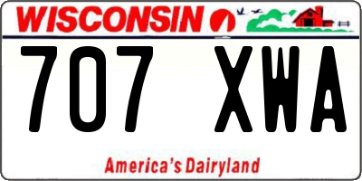 WI license plate 707XWA