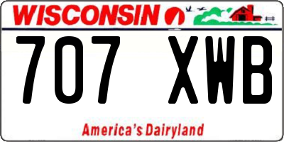 WI license plate 707XWB