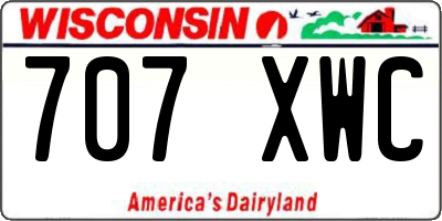 WI license plate 707XWC
