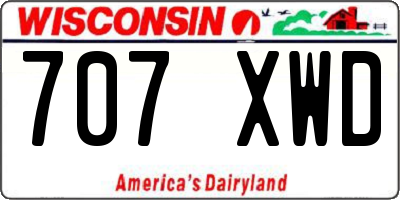 WI license plate 707XWD