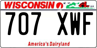 WI license plate 707XWF