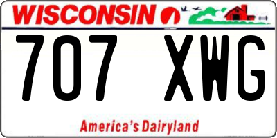 WI license plate 707XWG