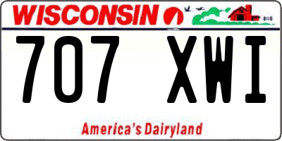 WI license plate 707XWI