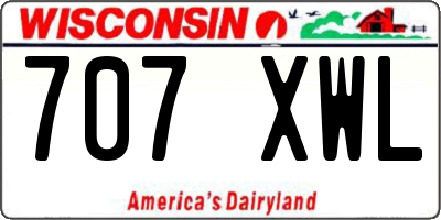 WI license plate 707XWL