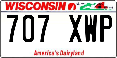 WI license plate 707XWP