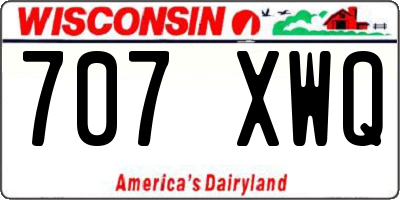 WI license plate 707XWQ