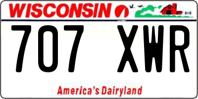 WI license plate 707XWR