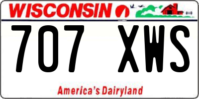 WI license plate 707XWS
