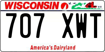WI license plate 707XWT