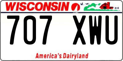 WI license plate 707XWU