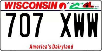 WI license plate 707XWW