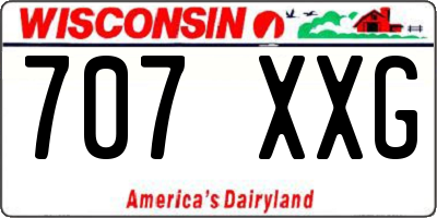 WI license plate 707XXG
