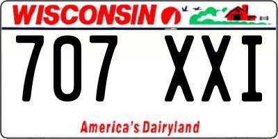 WI license plate 707XXI