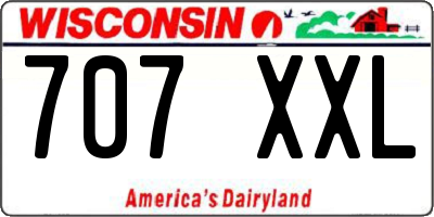 WI license plate 707XXL