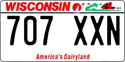 WI license plate 707XXN
