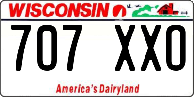 WI license plate 707XXO