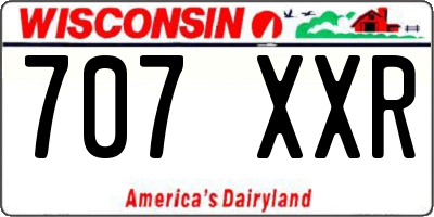 WI license plate 707XXR