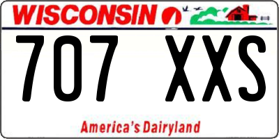 WI license plate 707XXS