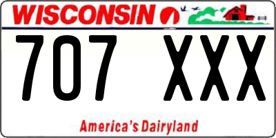 WI license plate 707XXX