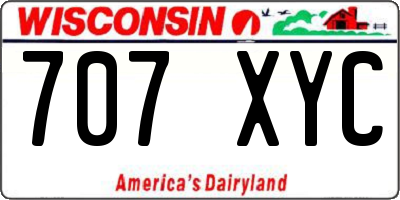 WI license plate 707XYC