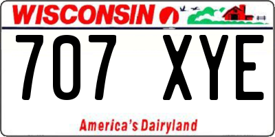 WI license plate 707XYE